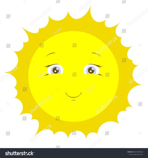 Sun Cute Face Cartoon Illustration Stock Vector (Royalty Free) 2007390932 | Shutterstock