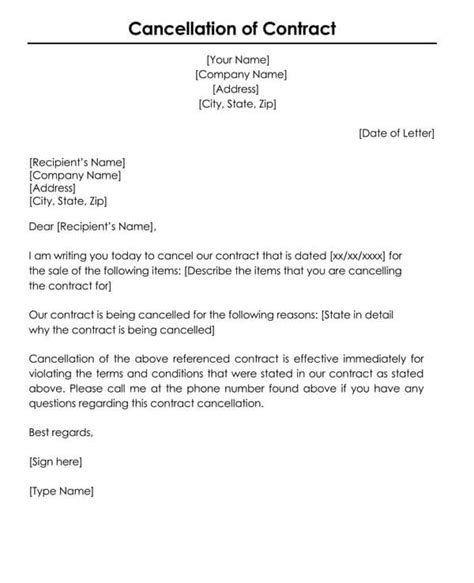 21 Free Business Contract Termination Letter Samples