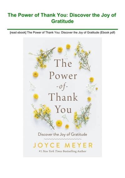 Read Ebook The Power Of Thank You Discover The Joy Of Gratitude