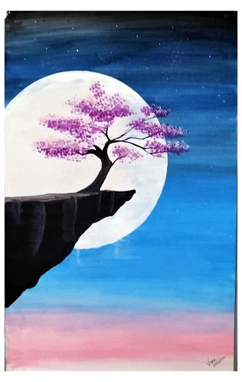 30 Easy Landscape Painting Ideas for Beginners -- Easy Tree Acrylic Pa | Watercolor paintings ...