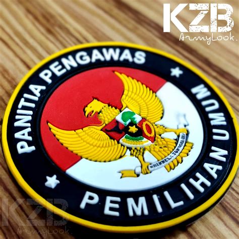 Patch Rubber Velcro PANWASLU Emblem Karet PANITIA PENGAWAS PEMILIHAN