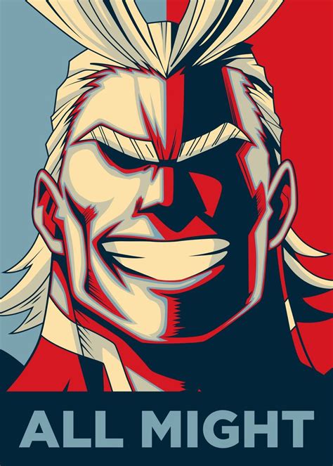 All Might Poster By Christopher Sanabria Displate Hero Poster My