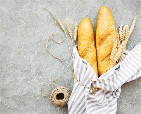 Premium Photo Freshly Baked Baguette Bread Top View