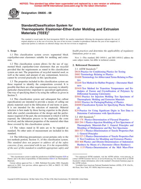 Astm D Standard Classification System For Thermoplastic