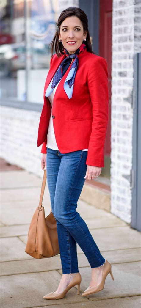 Casual Women Over Outfits Ideas With Blazer Red Blazer Outfit