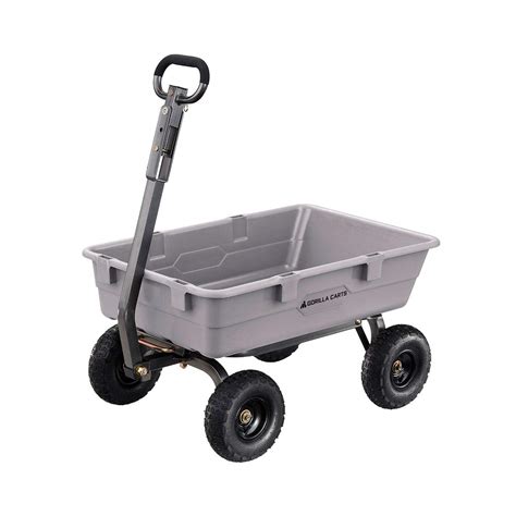 Gorilla Carts 800 Pound Capacity Heavy Duty Poly Yard Garden Steel Dump