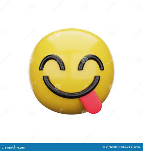 3d Emoji Face Savoring Food Stock Illustration Illustration Of Cute