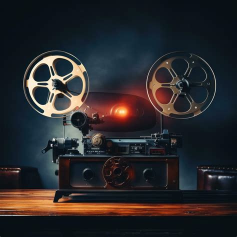 Movie projector with blank film reel on table 29784990 Stock Photo at ...