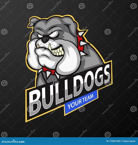 Bulldog Wild Animal Head Mascot Logo For A Sport Team Stock Vector