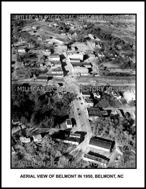 Aerial view of Belmont in 1950, Belmont, NC – Millican Pictorial ...