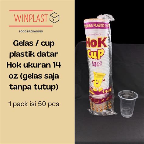 Jual Gelas Cup Plastik Pp Datar Hok Size Oz Isi Pcs Shopee