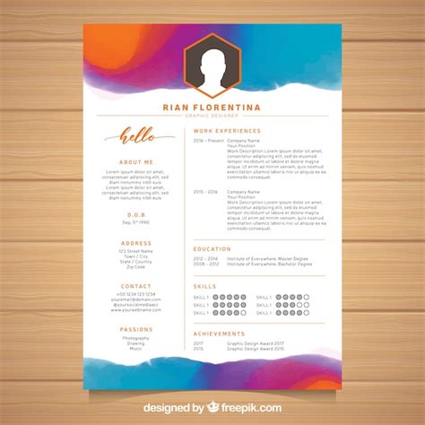 Free Colorful Resume Templates