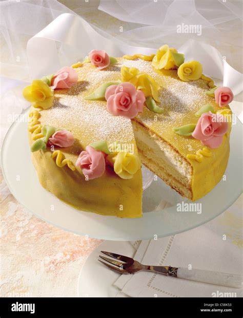 Almond paste - short cake Stock Photo - Alamy