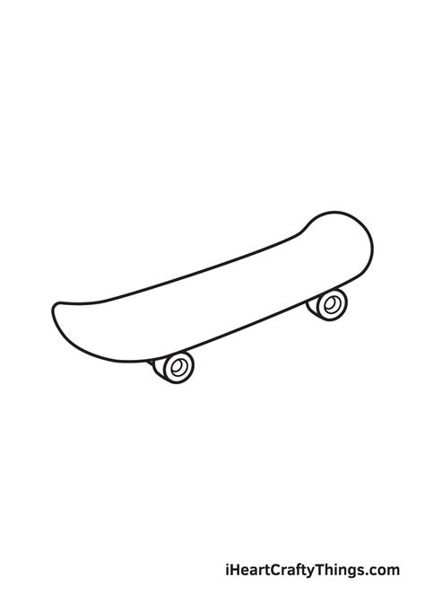 Skateboard Drawing - How To Draw A Skateboard Step By Step