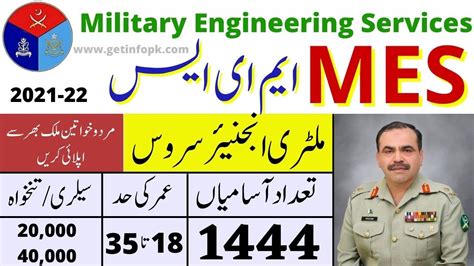 Military Engineering Services MES Jobs 2021 Pakistan Advertisement