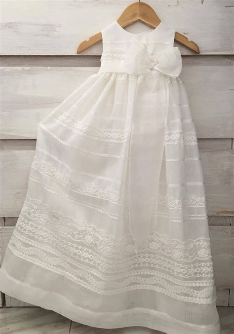 Christening Heirloom Long Lace Gown Baptism Gown Girl Christening Long