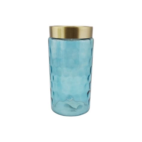 Glass Vase Bubble Blue Cm 22 - Maison Handal