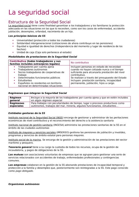 La seguridad social Información detallada La seguridad social