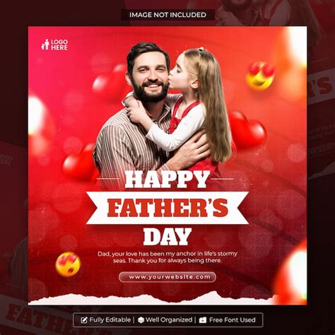 Premium Psd Happy Fathers Day Social Media Post Template