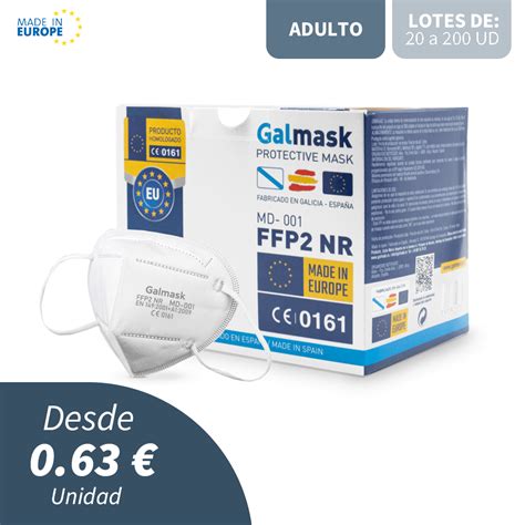 Mascarilla FFP2 GALMASK BLANCA FABRICADA EN ESPAÑA