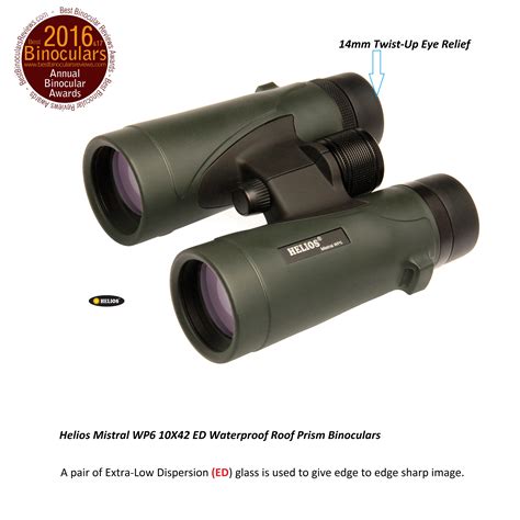 Helios Mistral WP6 10x42 ED Waterproof Roof Prism Binoculars