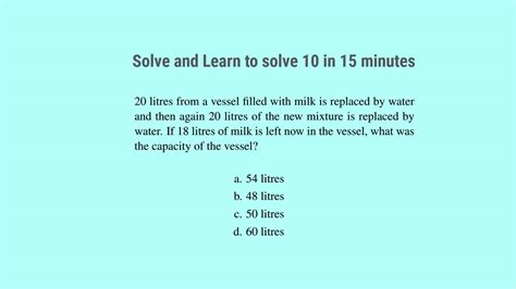 Mixture And Alligation Questions And Solutions Ssc Cgl Set 78