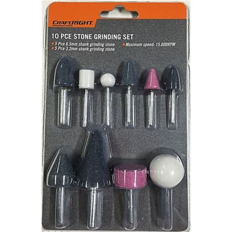 Craftright STONE GRINDING SET 10Pcs 15000 RPM Aluminium Oxide