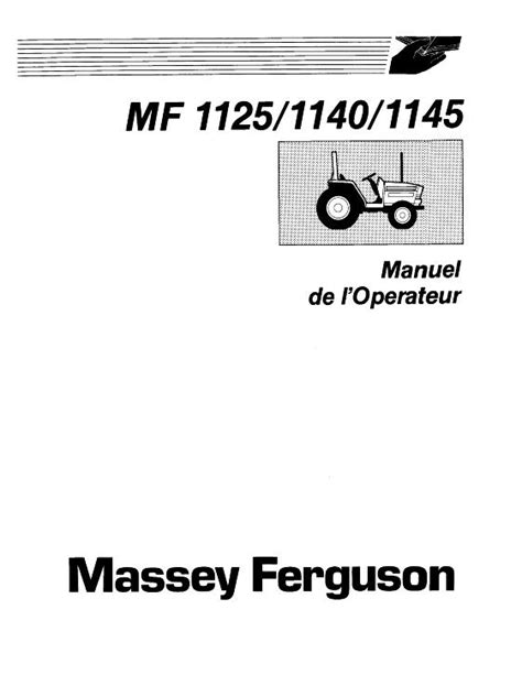 Agco Technical Publications Massey Ferguson Tractors Compact 1125 1140 1145 Compact Tractor