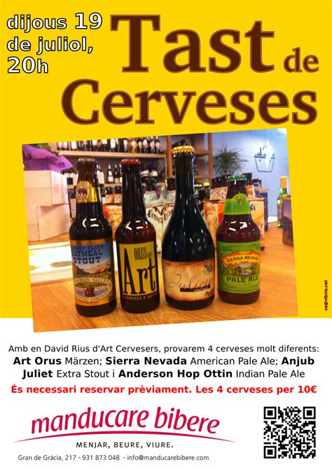 Cerveza Artesanal En Catalunya Tast De Cerveses A Manducare Bibere