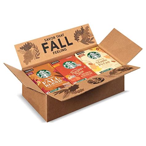 Starbucks Flavored K-Cup Coffee Pods — Fall Variety Pack for Keurig Brewers — 3 boxes (30 pods ...