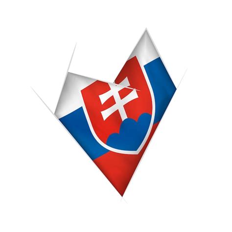 Premium Vector Sketched Crooked Heart With Slovakia Flag