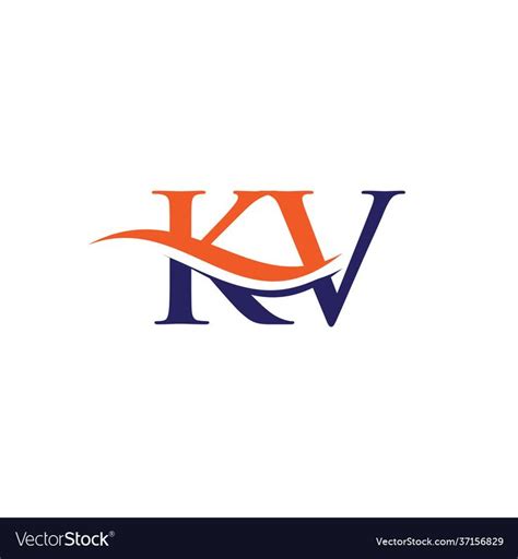 Swoosh letter kv logo design kv letter logo vector image on VectorStock ...