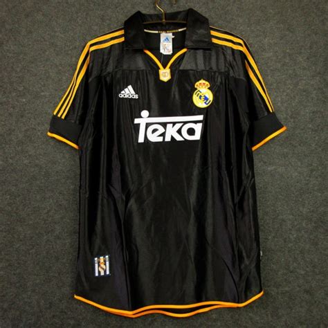 Retro 1998 1999 Real Madrid Away Black Teka Soccer Jersey Etsy