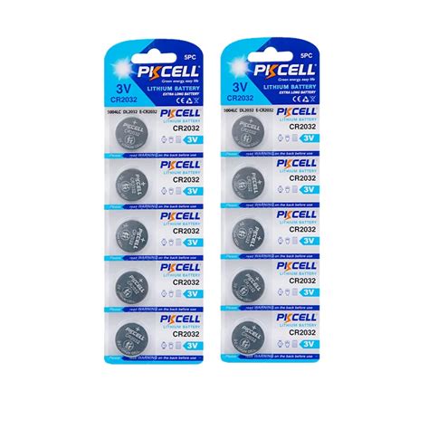 10Pcs Lot PKCELL 3V Battery CR2032 DL2032 CR 2032 KCR2032 5004LC