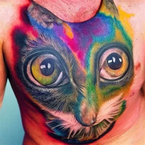 Shoulder Tattoo Of A Multicolored Trippy Furry Stable Diffusion Openart