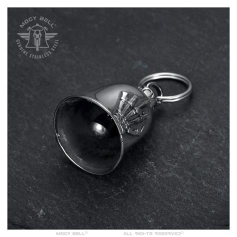 Motorcycle Bell Mocy Bell Middle Finger Steel Silver