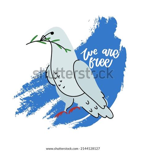 Peace Dove Olive Branch On White เวกเตอร์สต็อก ปลอดค่าลิขสิทธิ์