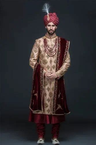 Exotic Groom Wedding Sherwani With Brown Maroon Elements Weightless And