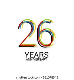 26 Years Anniversary Colorful Logo Celebration Stock Vector Royalty