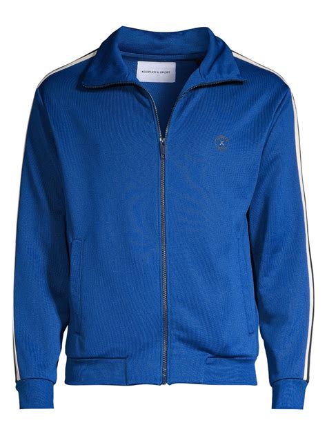 The Kooples Side Stripe Track Jacket In Blue For Men Lyst