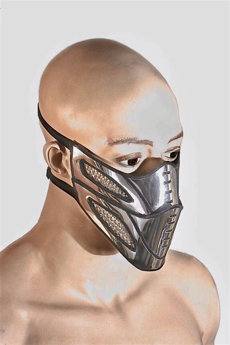 Futuristic Face Mask Masquerade Mouth Mask Chrome Facemask Etsy