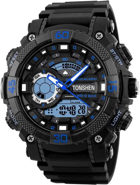 Tonshen Sport Montre Bracelet Hommes Gar On Digital M Etanche Led