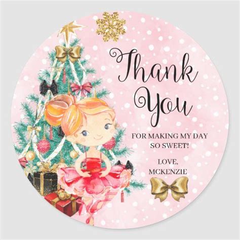 Christmas Sugar Plum Fairy Nutcracker Classic Round Sticker Zazzle