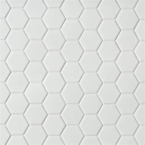 Metro White Matte Hexagon Porcelain Mosaic White Mosaic Tiles