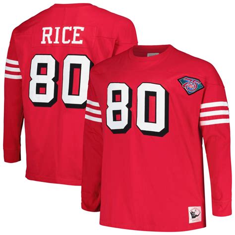 Men S Mitchell Ness Jerry Rice Scarlet San Francisco Ers Big Tall