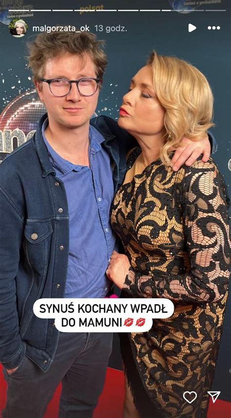 Małgorzata Ostrowska Królikowska wniebowzięta wizytą syna na planie