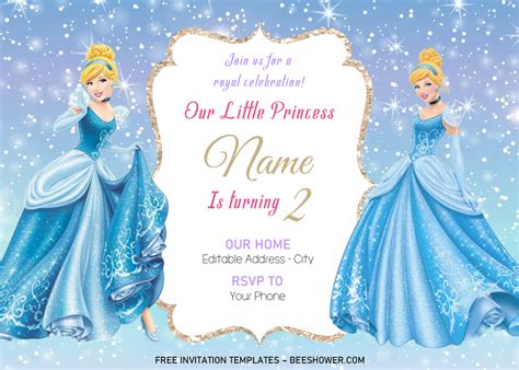 Editable Disney Princess Invitation Template