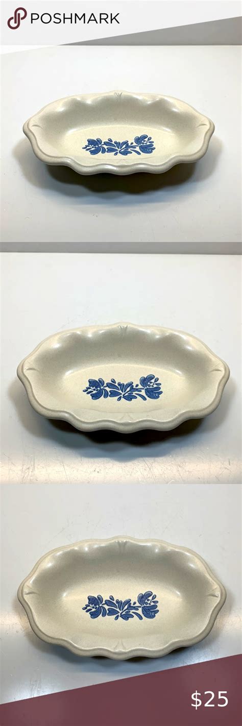 Yorktowne Pfaltzgraff Stoneware Serving Bowl Relish Dish Scalloped Edge