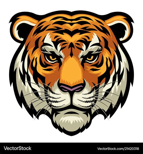 Tiger head Royalty Free Vector Image - VectorStock