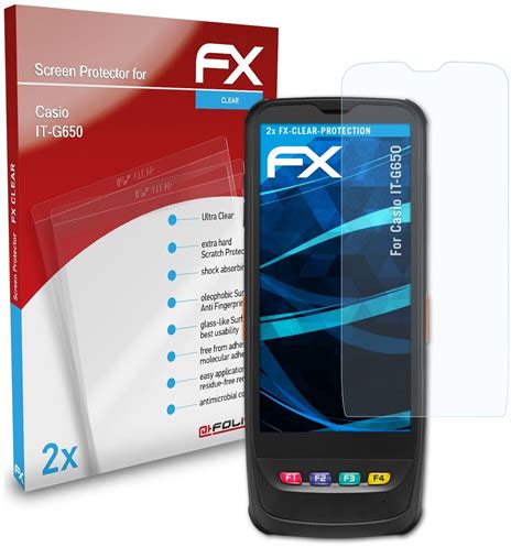 AtFoliX 2x Screen Protector For Casio IT G650 Protective Film Clear